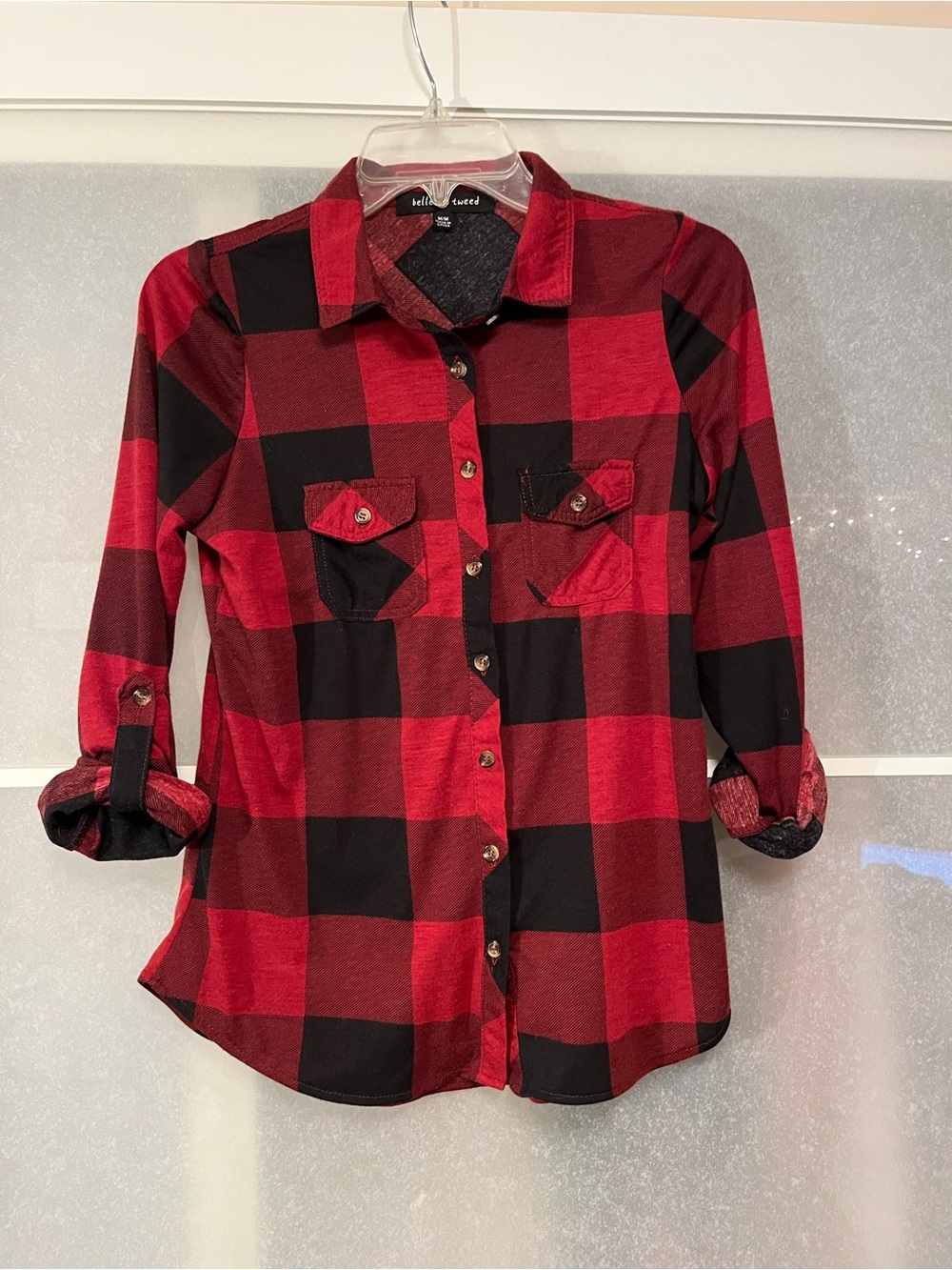 Elle Red & Black Buffalo Plaid Shirt